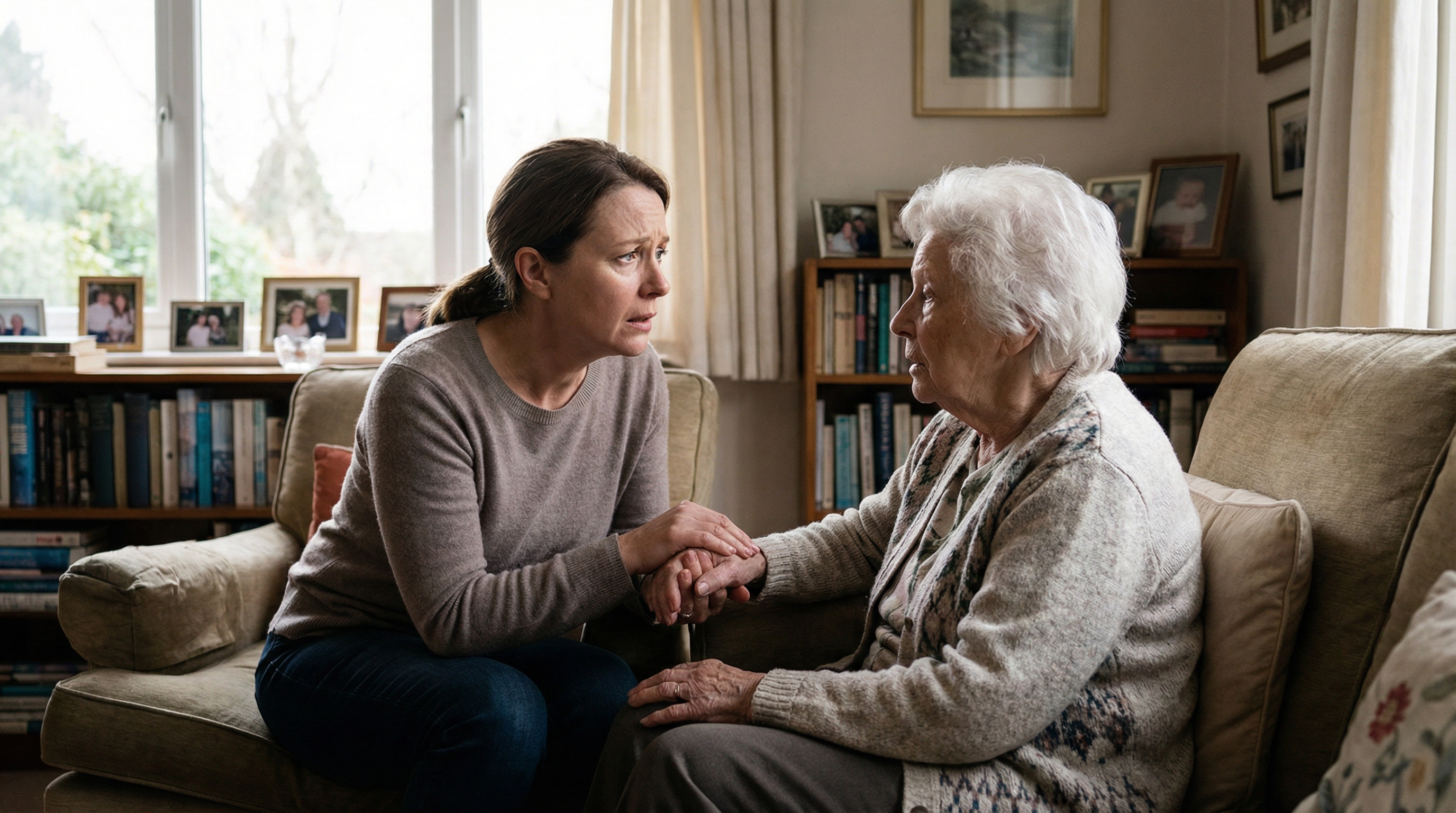Patient and family discussing when to begin comfort care with healthcare provider
