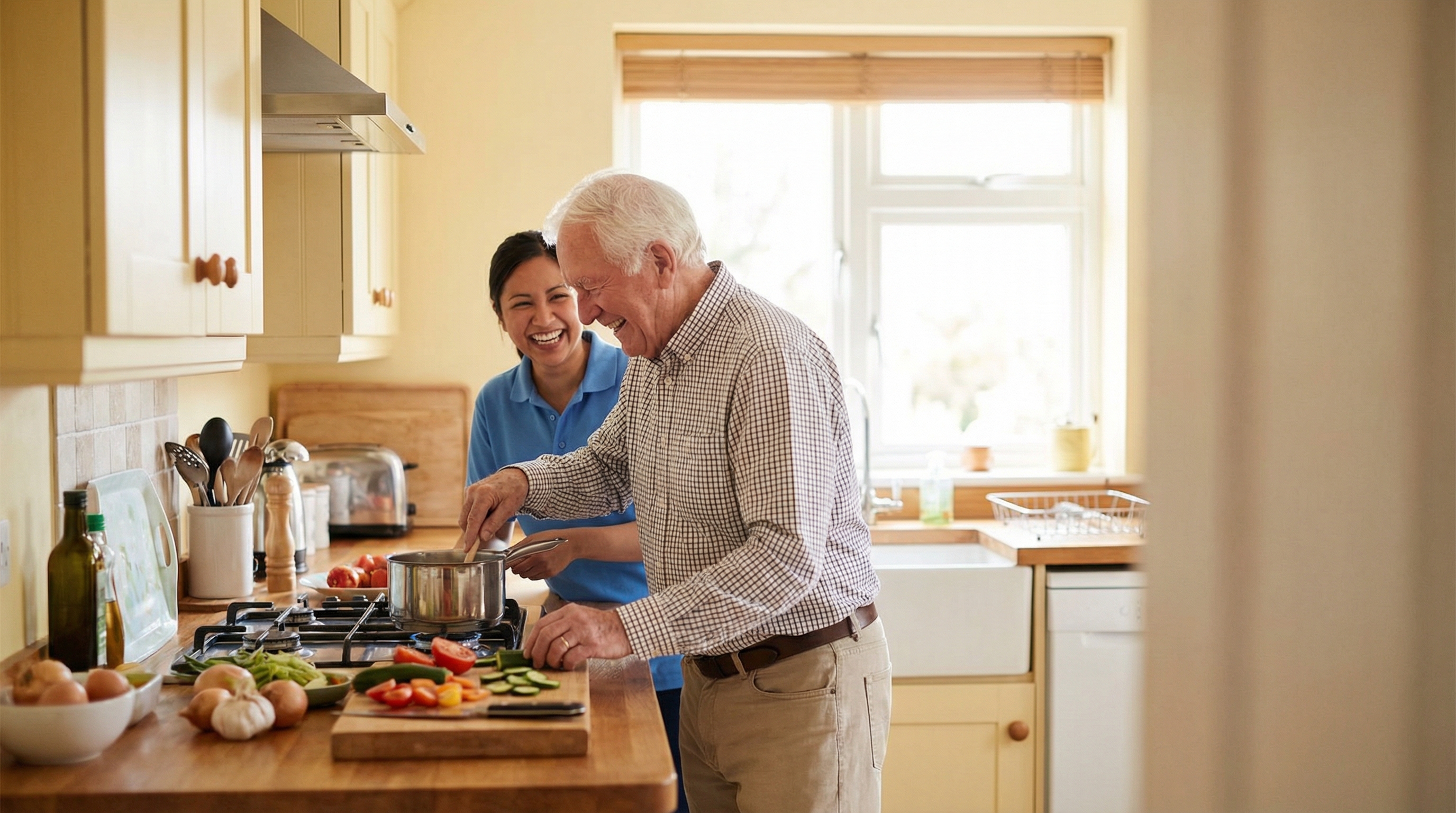 Healthcare provider providing comfort care to cancer patient managing symptoms and side effects